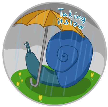 “Taking it Slow” featuring the snail Drizzle.