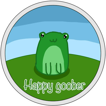 “Happy Goober” featuring Peeper the silly frog that changes depending on time and weather!