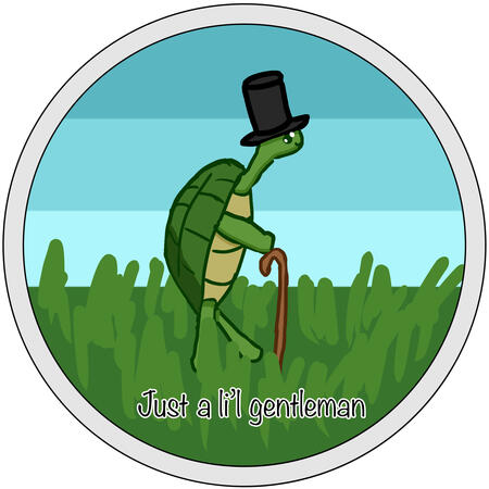 “Just a li’l gentleman” featuring Harold the turtle.